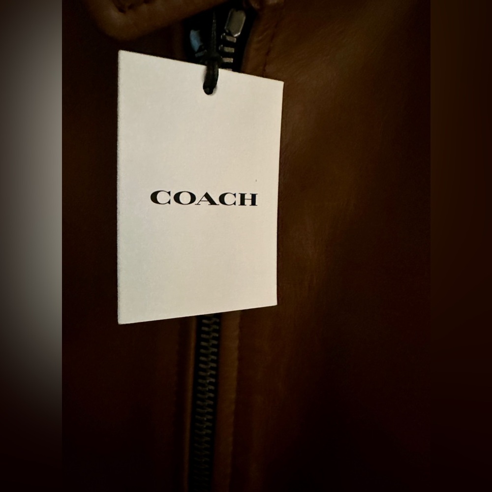 Men’s Coach Luxury Saddle Leather Racer Jacket XXl NWT - Picture 2 of 10
